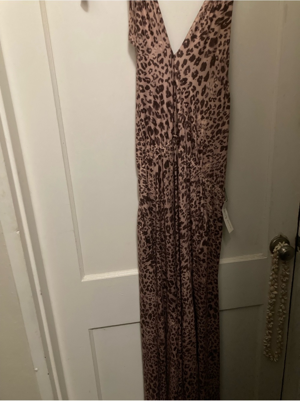 Nine Britton large NWT leopard print halter festival dress